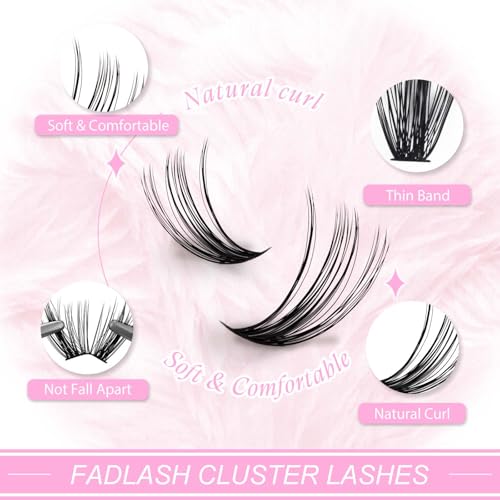 4. Bild von Wimpern Einzeln Cluster für Wimpernverlängerung 40P 0.07 D Curl Mix 8-16mm Individuelle Cluster Künstliche Wimpern Wimpernbüschel für Anfänger