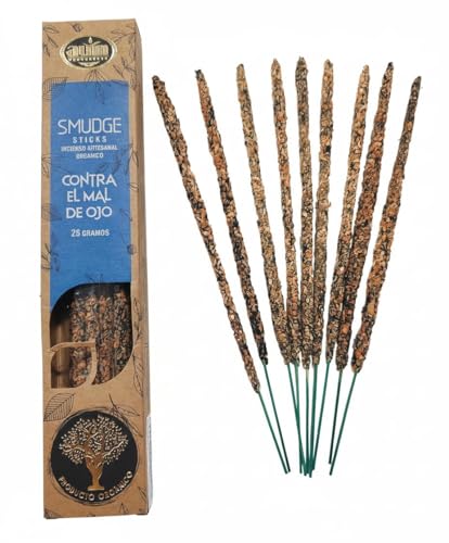 AUM Incienso Artesanal Orgánico Natural - Varillas de Protección Espiritual - Contra el mal de ojo - , para Meditación y Limpieza Energética, Hecho a Mano con Hierbas y Resinas Puras