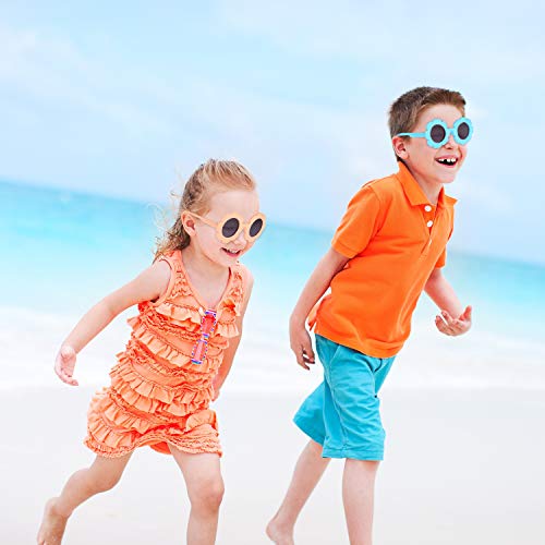 Norme 6 Pairs Kids Sunglasses Round Flower Shape Decorative Glasses for Toddler Boys Girls3
