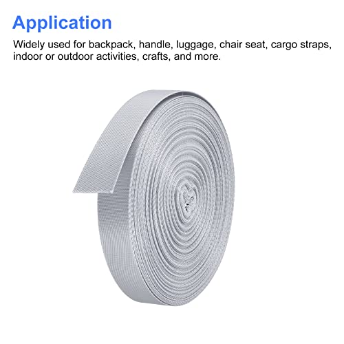 Image of Nylon Webbing Strap, 10 Metres, 1 inch /1.5 inch /2 inch Width, 0.7 mm Thickness (Grey, 1 inch)