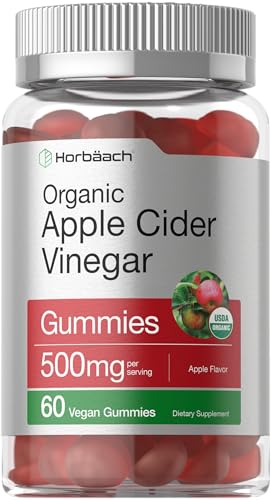 HorbÃ¤ach Organic Apple Cider Vinegar Gummies | 60 Gummies | Vegan, Non-GMO & Gluten-Free Supplement | USDA Organic ACV | Apple Flavor
