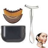 2 Stück Gesichtsbürste Natur, Lymphatische Gesichtsbürste für Massage und Lymphdrainage, Gesichtsmassage Bürste mit Aufbewahrungsbox, Ideal für empfindliche Haut und tägliche Pflege