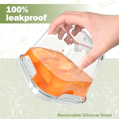 Lot de 4 récipients à soupe avec couvercles en verre borosilicate, passent au micro-ondes et au congélateur, petits bols carrés pour salade, fruits, déjeuner, crème glacée, voyage