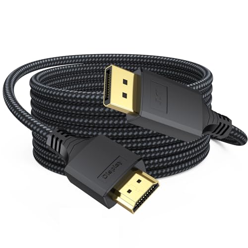 Image of DteeDck Display Port to HDMI Cable 10Ft, (4K@30Hz 1080P@120Hz One-Direction) DisplayPort DP to HDMI1.4 Cord Long 10 Feet for Laptop Computer Graphics Card to TV Monitor Projector