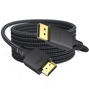 Display Port to HDMI Cable 10Ft, DisplayPort DP to HDMI1.4 (4K@30Hz 1080P@120Hz One-Direction) Cord Long 10 Feet for Laptop Computer Graphics Card TV Monitor Projector