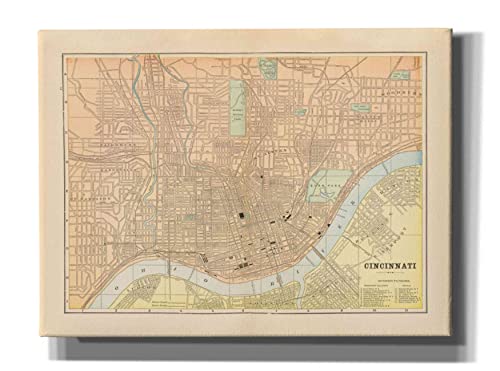 Epic Graffiti 'Map of Cincinnati' by Wild Apple Portfolio, Canvas Wall Art, 54