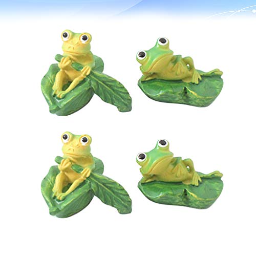 KESYOO 4 Peças Mini Animais Em Miniatura Sapo Ornamento Bolo Topper Fada Acessórios de Jardim Vasos