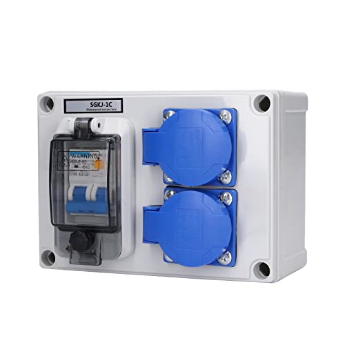 Toma de Corriente de Pared, 200-250 V, Diseño Estándar con Toma de Corriente a Prueba de Agua con Disyuntor Diferencial de 230 V 40 a 1P + N para Exteriores para Interiores Cover