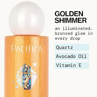 Pacifica Bronzing Body Oil Crystal Bronze Shimmering Oil for Natural Sun-Kissed Glow, Hydrating Body Illuminator, Vanilla Coconut Scent, Vegan & Cruelty-Free, Clean Beauty, 4 fl oz