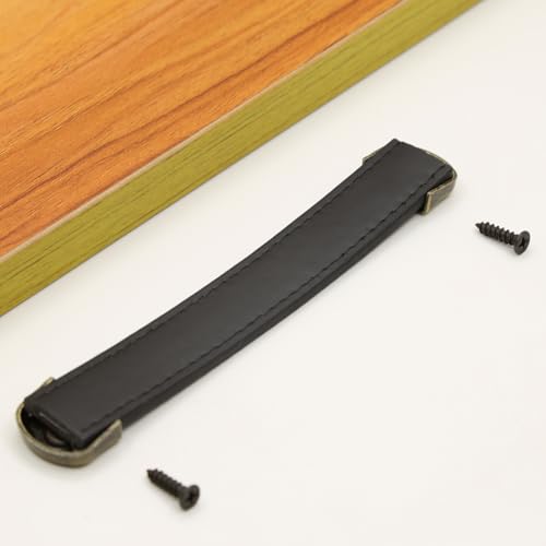 Image of 2PCS Wine Box Wooden Box Handle Strong Load-Bearing Capacity Retro Antique Cabinet Door Drawer Exposed Simple Furniture Leather Handle