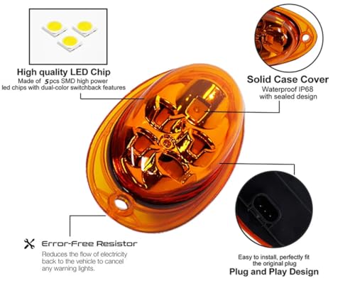 Luz Led de Marcador de Giro Lateral Ámbar para Cascadia 08-14 miniatura 2