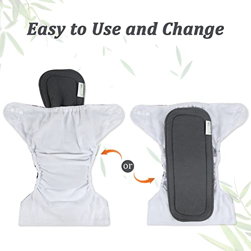 Wegreeco WE-BADI-C01 Reusable Soft 5 Layers 12 Pack Charcoal Inserts For Baby Cloth Diaper,High Absorbing Washable Liners thumb #5