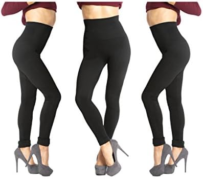 Aura Borealis Women's Tummy Control High Waisted Elegant Evening Leggings - 3 Pair Pack Set