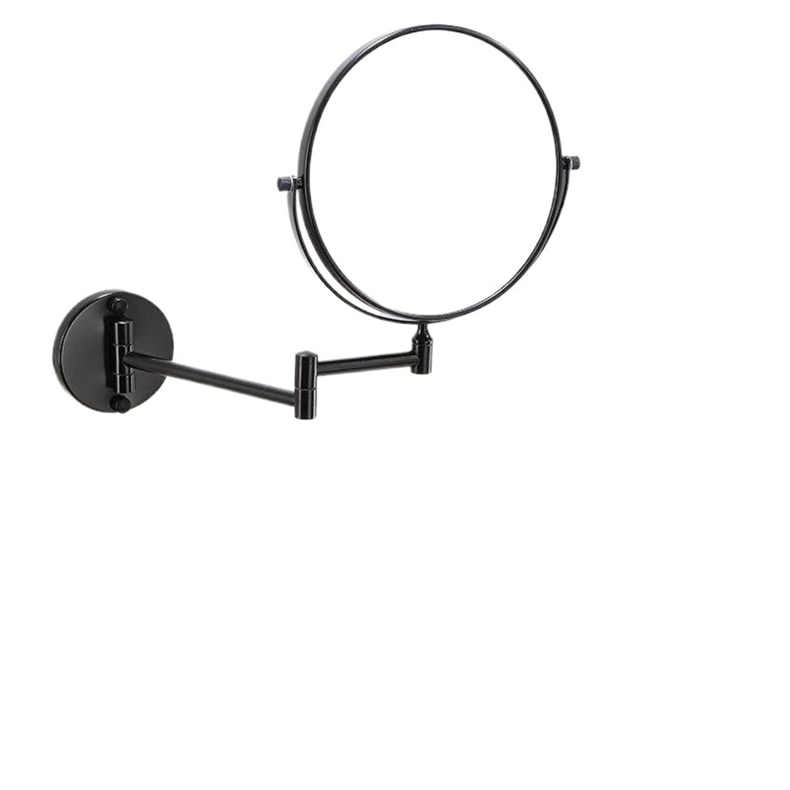 FPJQOBJC Space Aluminum Bathroom Makeup Mirror Wall-mounted Beauty Mirror Folding Magnifying Mirror Double-sided Telescopic Mirror(圆底镜子(打孔))