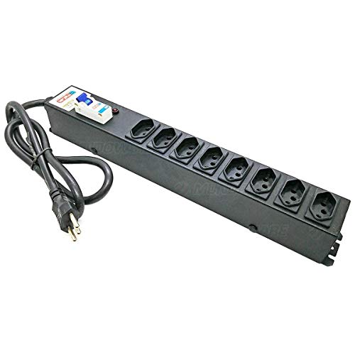 Filtro de Linha com Disjuntor 20A 8 Tomadas Bivolt Gabinete Metálico Profissional Cabo de 1 Metro