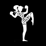 JIFENLI Pegatinas Para Automóviles 9.4 * 14.2Cm Interesante Stay Strong Fitness Fight Boxing Sport Silhouette Car Vinyl Accessories