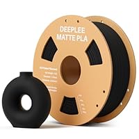 DEEPLEE Matte PLA Filament 1.75mm 3D Printer Filament, Dimensional Accuracy +/- 0.02mm, Fits for Most FDM 3D Printers Matte Black 1kg