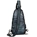 IVTG Genuine Leather Sling Bag for Men and Women Vintage Sling Backpack Fashion Shoulder Bag Crossbody Bag Chest Bag (Gray)