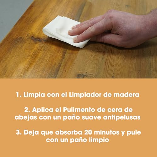 Miniatura 3 de Pulimento De Cera De Abejas Furniture Clinic Contiene Aceite De Naranja Pulimento Natural Para Maderas Terminadas Y Sin Terminar Cera De Abejas Para Proteger La Madera 250 Ml