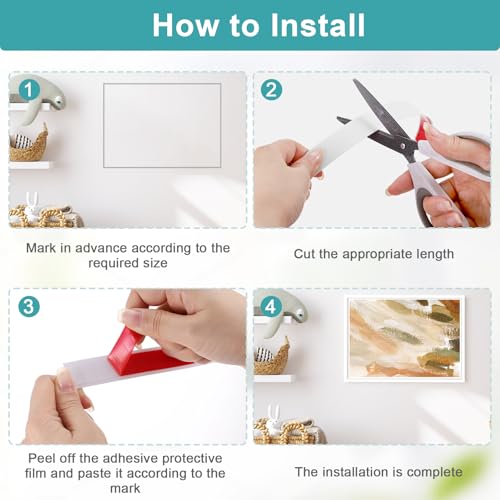 Starvortex Peel and Stick Moulding Trim Self Adhesive, White Plastic Trim 6m x 2cm, Easy Cut & Install Matt Finish Edging Strip, Decorative PVC Strip for Tile Edge, Mirror, Door - Image 2