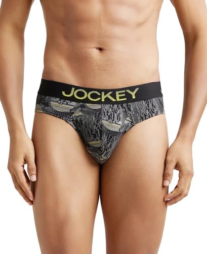 Jockey FP22 Men Super Combed Cotton Elastane Stretch Printed Brief with Ultrasoft Waistband_(Prints May Vary)