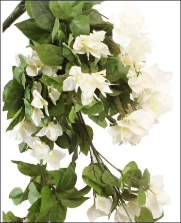 Image of Nutts Artificial Bougainvillea Silk Vines Creepers Hanging Flower Garland for Wedding & Home Decoration, Flower Garland (2, White)