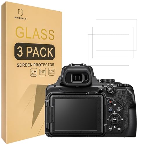Mr.Shield Protector de Pantalla para Nikon COOLPIX P1100 Cristal Vidrio Templado [3 Piezas] [9H Dureza] Anti-Arañazos
