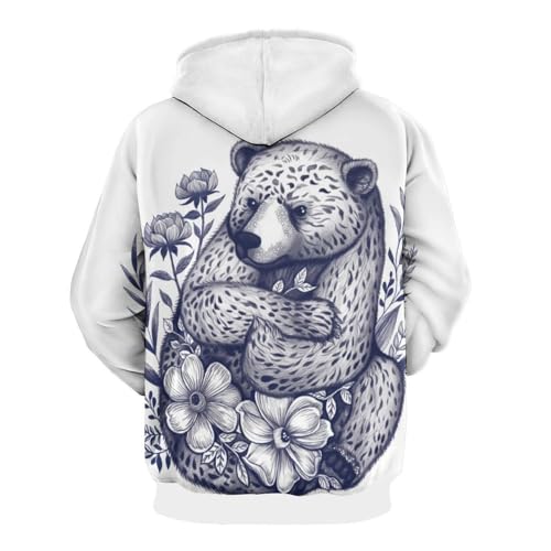 Pullover sweat à capuche ours chaud et confortable contre le froid - 4