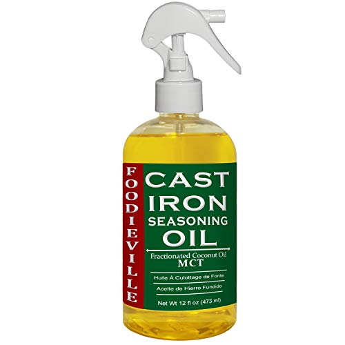 Comparison: Best Oil For A Griddle 2 Cast Iron Oil Non-stick Conditioner for Seasoning Skillets,Griddles, BBQ Grill, Flat Top Grills, Dutch Ovens with Oils of Flax, Sesame, and MCT, 12 fl. oz. Foodieville by Creation Farm