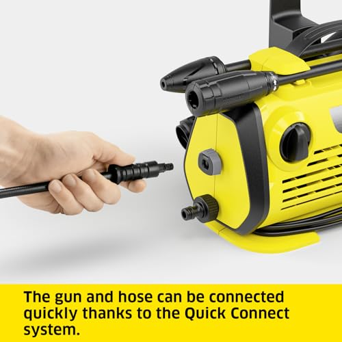 Image of Karcher K 3 - Horizontal Pressure Washer, Pressure: max. 120 bar, Flow Rate: 380 l /h, Area throughput: 25 m /h, Water Filter, Weight: 3.7 kg, Hose and high-Pressure Gun, Lance