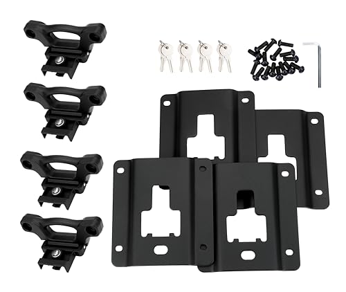 Bed Tie Down Anchor Set of 4 with Plate Brackets and Bolts - Compatible with Ford F-150, F-250 and F-350 Super Duty - Replaces FL3Z-99000A64-B, FL3Z99000A64B - Boxlink Tiedown Cleats, Clamps