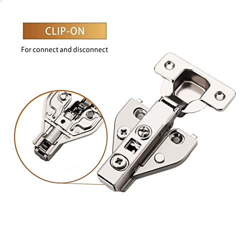 Furniware 10 Pcs Soft Close Cabinet Hinges, 3D Adjustment Full Overlay Butterfly Hinges Nickel Plated,Suitable For Framed And Frameless Furniture- 105 Degree #TOP3