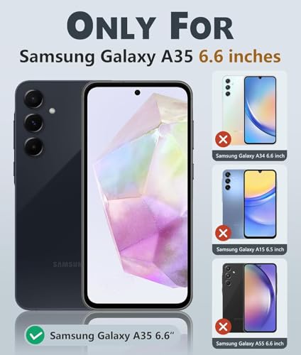 Image of VONZEE Samsung A35 5g Case, Compatible with Mag Safe Back Cover,Magnetic Plating Electroplate TPU Wireless Charging Shockproof Case with Camera Protector Lens (Blue)