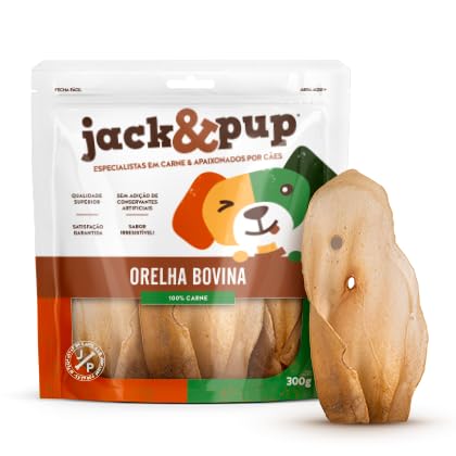 Orelha Bovina 300g Petisco Natural Para Cachorro Cães Pets Orelha de Boi Desidratada 100% Digestível
