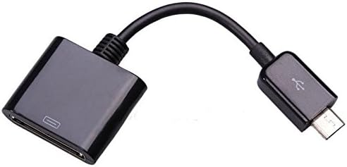 Ingerik 30Pin Female to Micro USB 5P Data Charge Adapter Cable 10.5Cm for iPad iPhone
