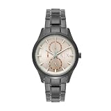 Armani Exchange メンズ DANTE マルチファンクション ガンメタル ステンレススチールウォッチ、AX1880