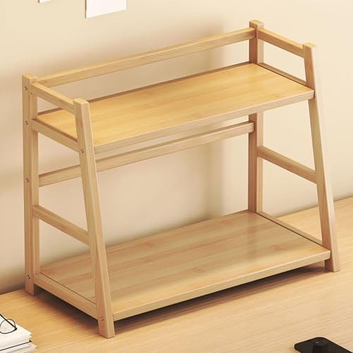 Estantería de escritorio de madera - Organizador de escritorio pequeño y solución de almacenamiento de encimera para estantes abiertos - ideal para dormitorios y oficinas en casa