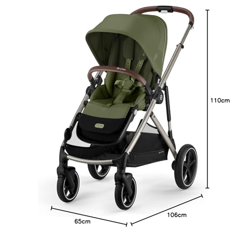 Miniatura 6 de Cybex Cochecito Dorado Gazelle S, Desde El Nacimiento Hasta Los 4 Años Aprox., Máx. 22 Kg Modo Individual 2x 22 Kg Modo Dúo , Sistema Todo En 1 Con 20 Configuraciones, Verde Musgo