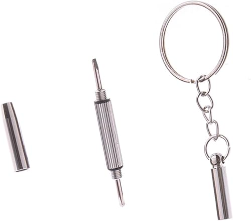 Miniatura 3 de 5 unids 3 en 1 mini destornillador de reparación llavero destornillador de metal mano herramienta kit para gafas de sol teléfonos móviles gafas reloj