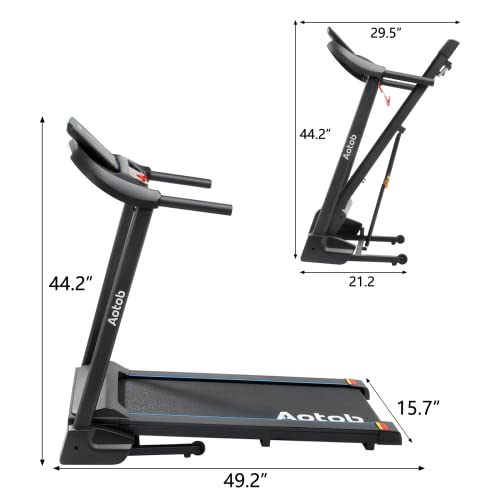 ACCPO Treadmill for Home, Max 2.5 HP Electric Folding Treadmills for Running and Walking Jogging Exercise with LED Display,12 Preset Programs Running Machine,300 LBS Weight Capacity (Black)