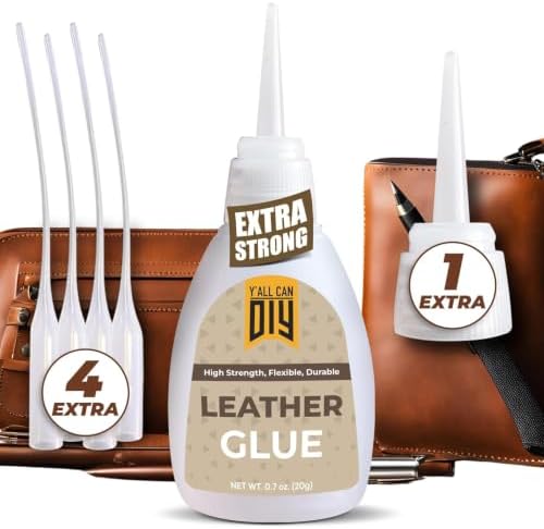 Y'allCanDiy Super Glue for Leather - Leather Glue - Adhesive for Purses, Sofas and Furniture. Heavy Duty Waterproof Based Adhesive for Leathercraft, Upholstery