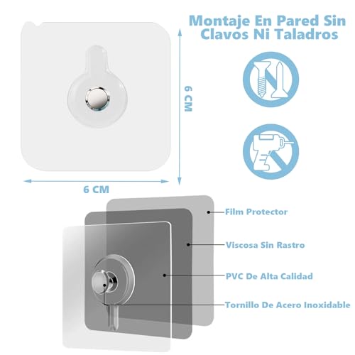 La Mejor comparativa de Ganchos Adhesivos Transparentes Top cinco. 11 Imagen adicional