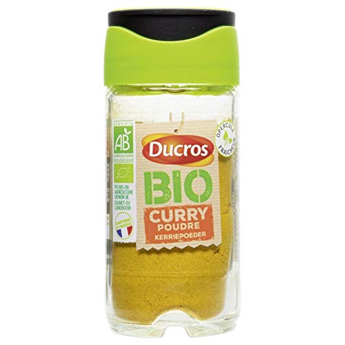 Curry en poudre bio Ducros idéal pour vos plats de viandes et légumes en sauce au quotidien