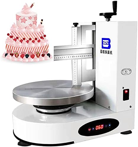 RETRIN Portable Automatic Decorating Cake Coating Smoothing Scraping Machine Cake Icing Machine Adjustable Cake Icing Smoother Tool Baking Birthday Cake Tools,White-220V