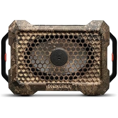 ECOXGEAR Defender: Outdoor Portable Bluetooth Speaker, 121dB Massive Sound, Waterproof and Drop Proof, with LED Party Lights, Pair up to 100, 25+ Hours Playtime (TrueTimber Strata Camo)