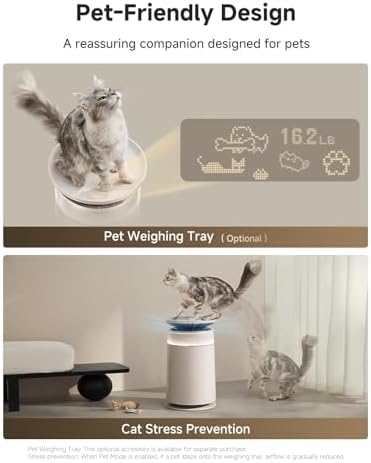 ‌Dreame HEPA Air Purifier with Self-Cleaning Pet Hair, Suck Up Floating Cat Dog Hair Dander for Home Large Room, 4 Filters Smart Air Cleaner for Pet Odor Purification, APP & Voice Control, FP10-Beige — view 6