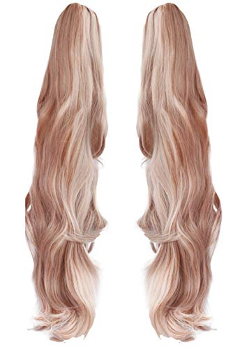 Anogol Hair Cap+ ( 2 Bears ) Light Pink Junko Enoshima Cosplay Wig Long Synthetic Wig For Girls Costume Party Halloween Christamas Wig With Hair Accessory #TOP4