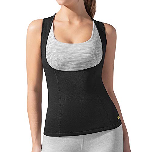 HOT SHAPERS Women's Cami Hot Belly Fat Burn Sauna Shirt. Seamless Slimming Body Shaper (Small, Black)