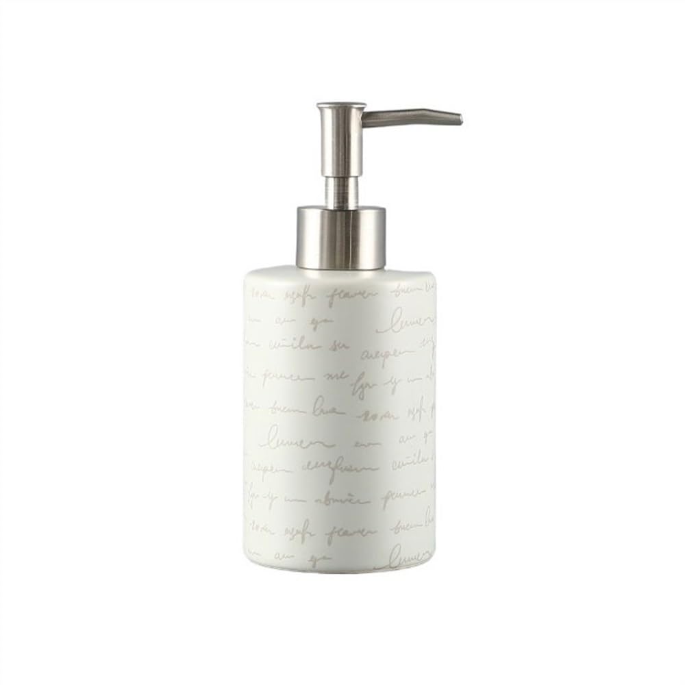 Soap Bottle Scandinavian Press Ceramic Soap Dispenser Dishwashing Liquid Bottle Multifunctional Lotion Shampoo Kitchen Decor(Beige)