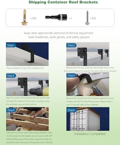 Shipping Container Roof Brackets Fit for 20 FT Shipping Containers - 5